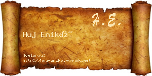 Huj Enikő névjegykártya